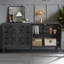 Buffet antique 60 "avec sculptures florales-1363701536