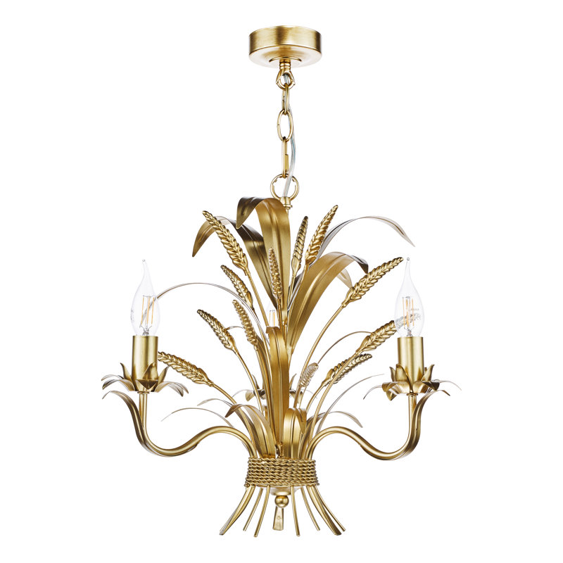 - Light Gold Pendant, 3 Lights, 193cm H x 40cm W x 40cm D