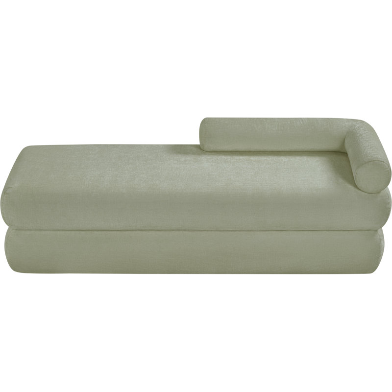 Banc rembourré en chenille Kennedy, Tissu chenille menthe
