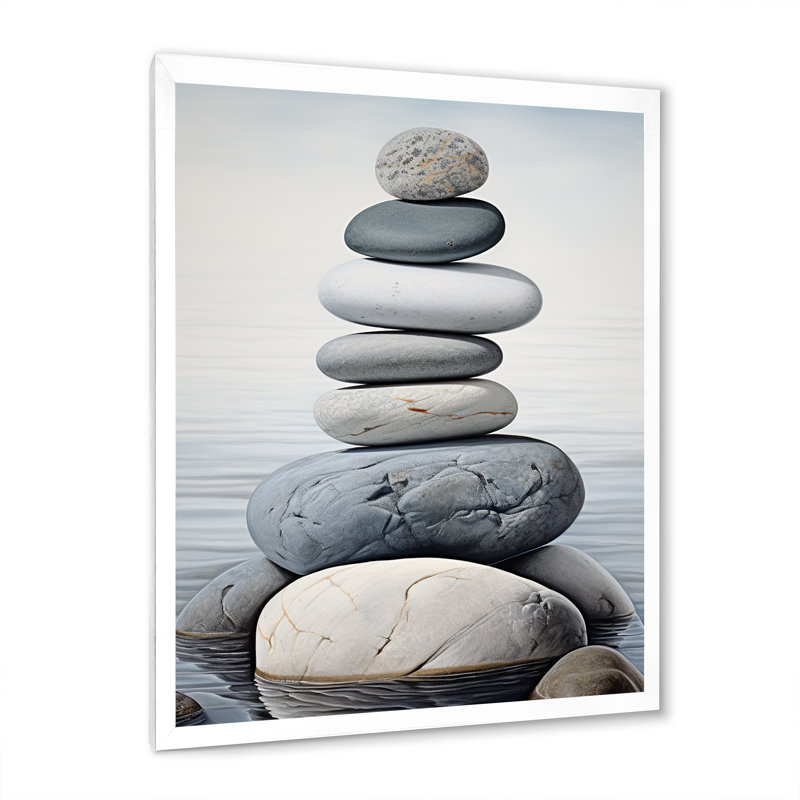 Dorier Beach Photo Harmonic Balance II, reproduction d'art sur toile, Cadre photo blanc, H 44 po x l 34 po x P 1,5 po