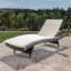 Chaise méridienne réglable avec coussins beiges Ullman