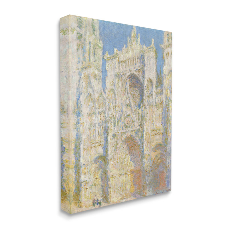 Cathédrale de Rouen, façade ouest par Claude Monet - Peinture, Toile tendue, H 20 po x l 16 po x P 1,5 po