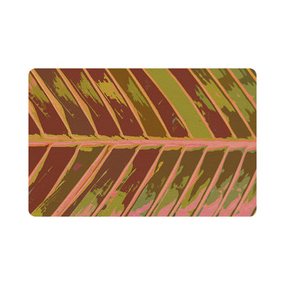 Tropical Leaf Vegan Leather Rectangle Pebble Placemat