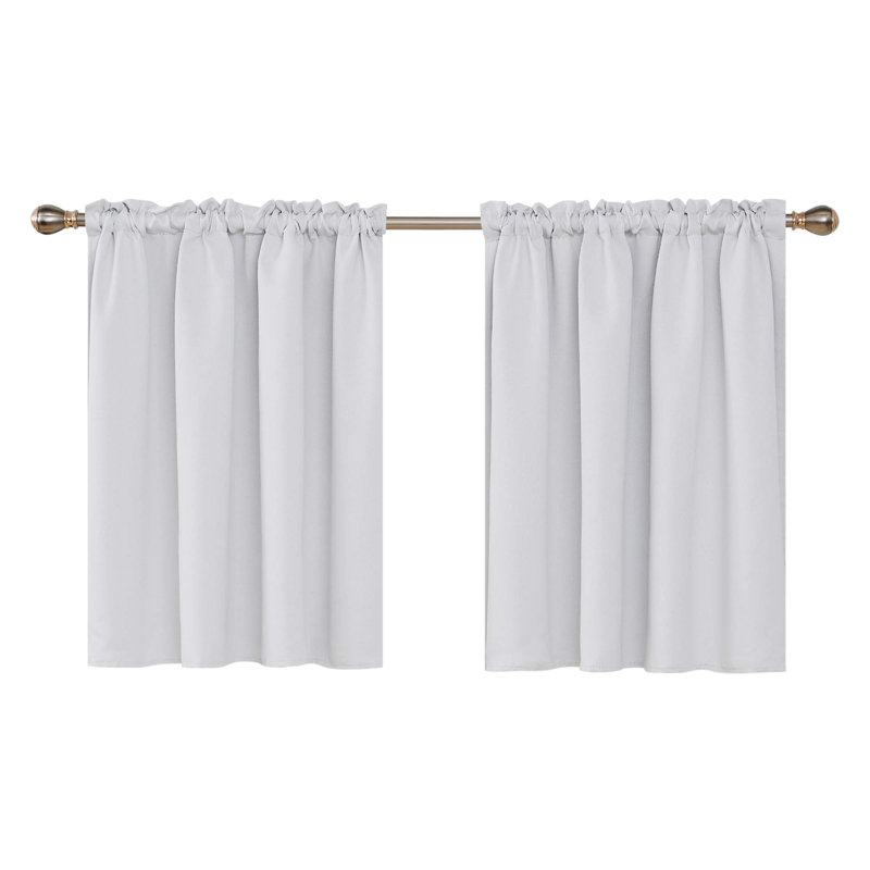Solid Textured Embossed Rod Pocket Valance Blackout Curtains (Set of 2), 42" W x 36" L, Chocolate