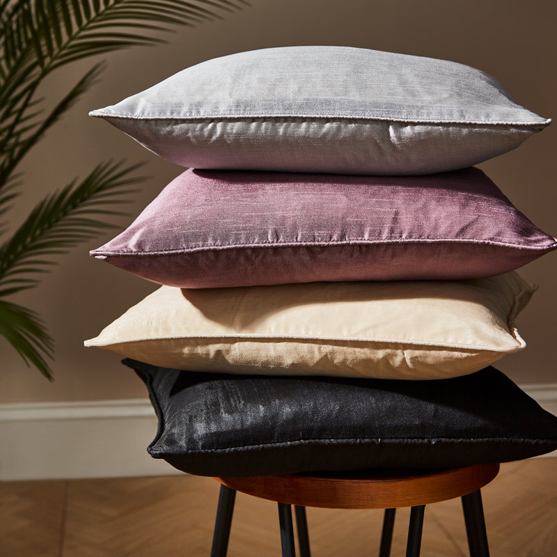 Faux Silk Cushion Cover, Silver Grey, Polyester
