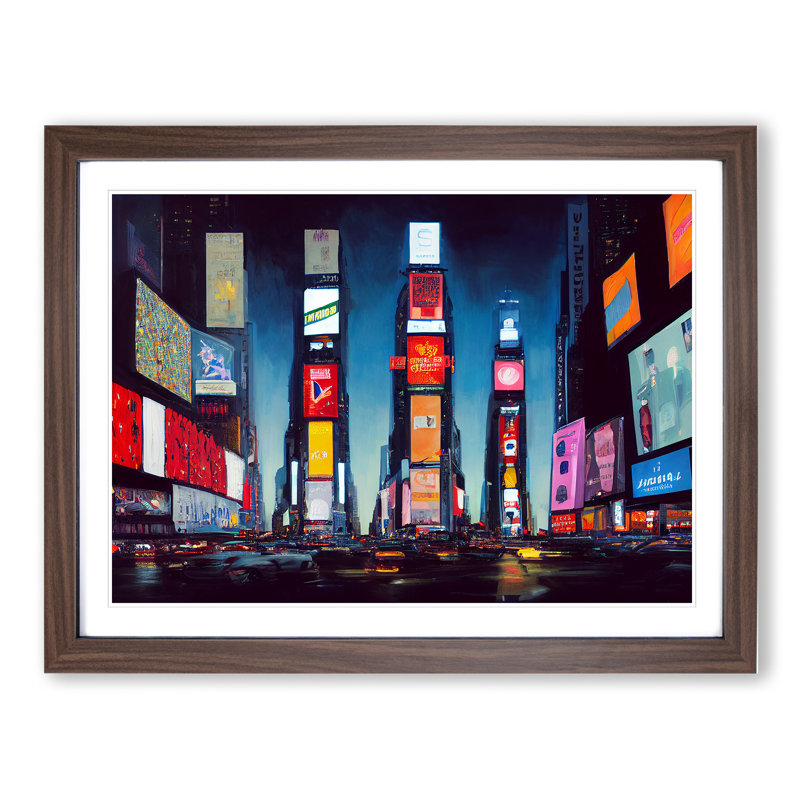 XH1022-6206X Modern Times Square Art Vol.5 - Single Picture Frame Print, 46cm H x 64cm W x 2cm D, Walnut