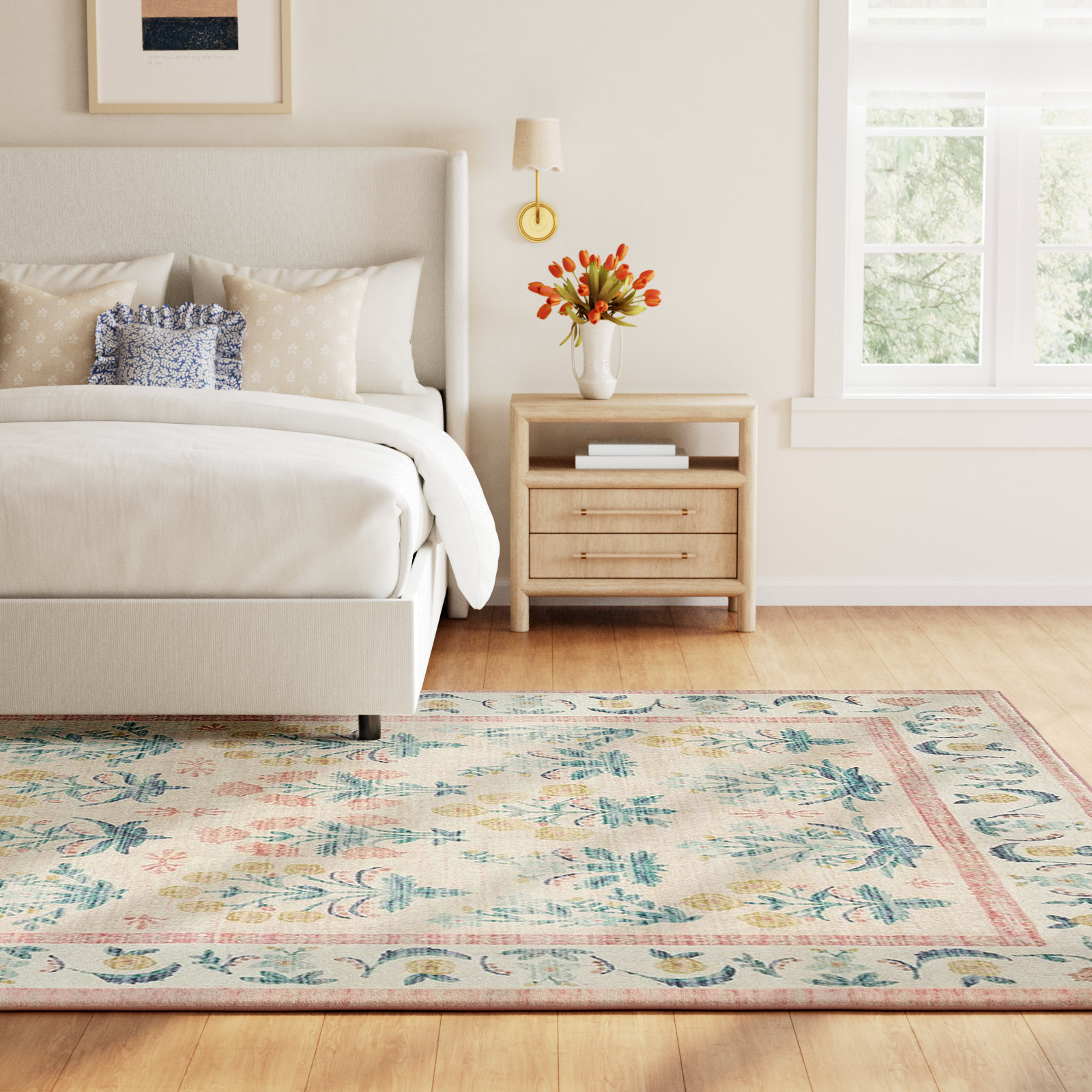 Rifle Paper Co. x Loloi Floral Rug, Rectangle 5' x 7'6"