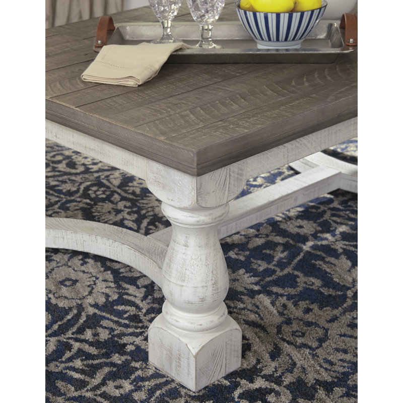 Gray and White Rustic Wood Coffee Table