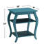 Table de bout carrée sarcelle avec deux tablettes et des pieds en bois gracieux, idéale pour de multiples usages à la maison, à 2 tablettes avec des pieds et beaucoup de rangement dans l'espace de vie principal