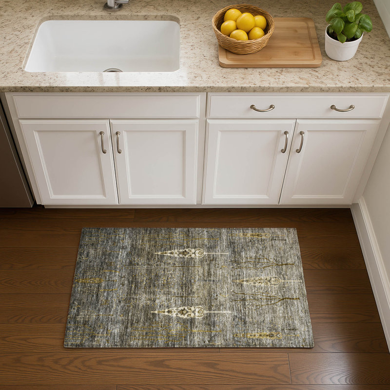 Premium Machine Washable Tara AMF1922 Floral Rug, Rectangle 1'8" x 2'6"