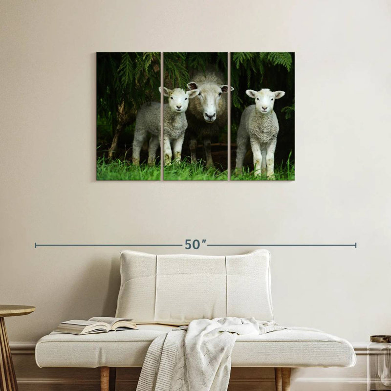 Brampt Sheep Family, 24" H x 38" W