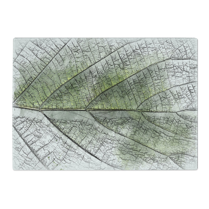 Tempered Glass Leaf Pathways Chopping Board, 20 cm x 28.5 cm