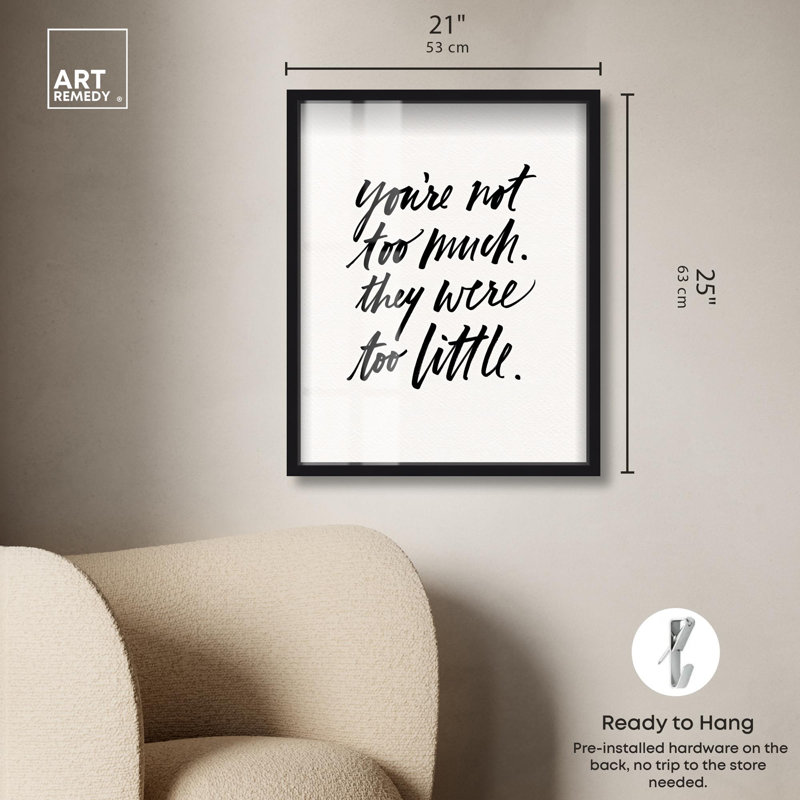 «Right Mesure Shadowbox Print Quotes Art Prints» par Art Remedy, H 25 po x l 21 po, Noir