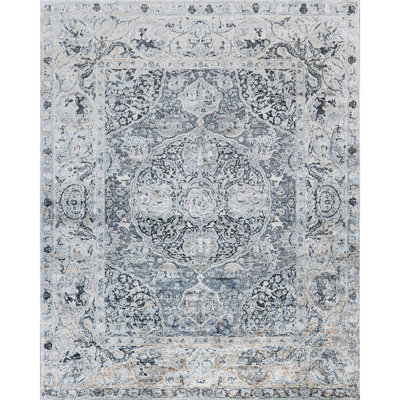 Oriental Area Rug in Blue/Gray/Ivory
