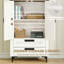 Bibliothèque Farmhouse, 72 po de hauteur, tablettes réglables et armoire de rangement dissimulée, 2 tiroirs, anti-basculement