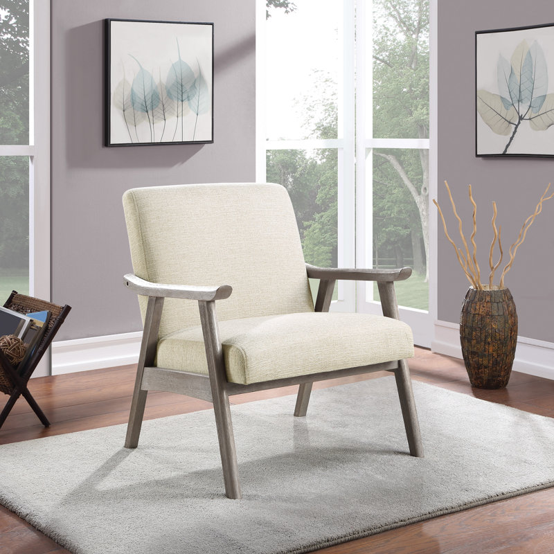 Albury Upholstered Accent Chair, Beige 100% Polyester, Gray