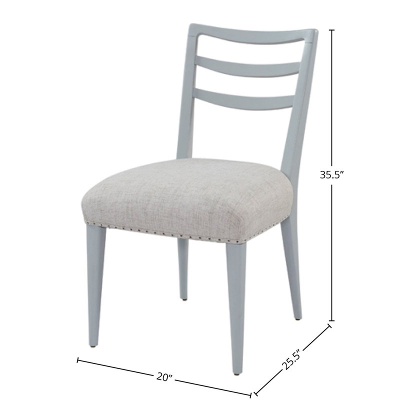 Chaise de salle à manger Ladderback pour 2 personnes, housse de coussin de couleur océan, bleu, bois massif +, 19,9 po L, H 34,84 po, P 23,58 po, couvrant, 19,9 po, 34,84 po, 23,58 po