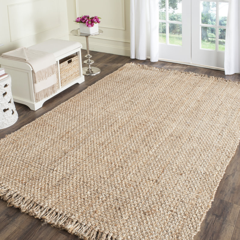 Lina Solid Colour Jute / Sisal Area Rug, Rectangle 91 x 152cm