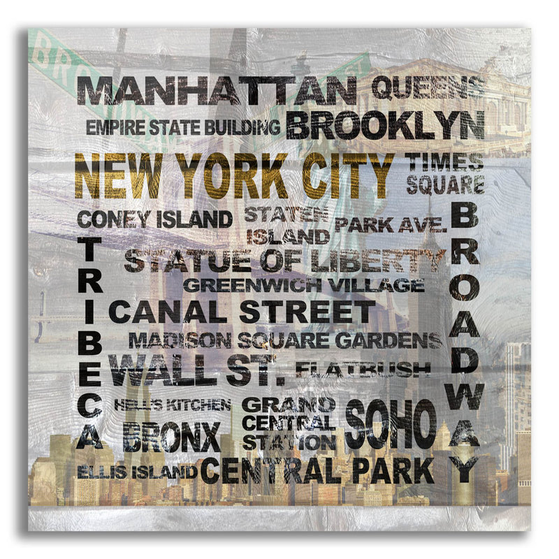 Trinx® 'New York City' By Alicia Soave, Acrylic Glass Wall Art, 36"X36", H 12 po x l 12 po x P 0,13 po