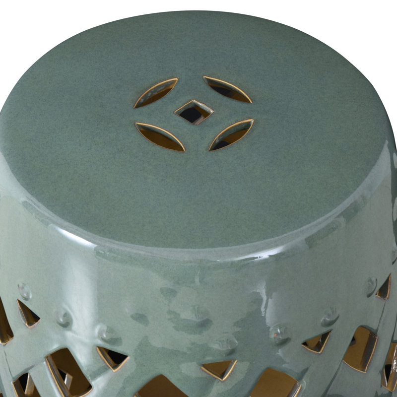 Tabouret de piscine en céramique avec motif tissé, table de bout décorative fonctionnelle pour l'extérieur, ornement, fabrication