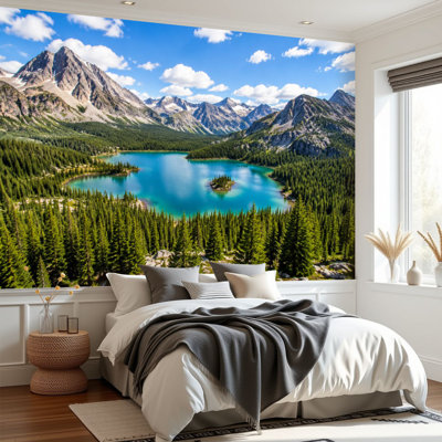 Papier peint adhésif autocollant, belles montagnes Bitterroot, Montana, papier autocollant amovible, décoration murale pour salon, chambre à coucher H 69 po x l 96 po
