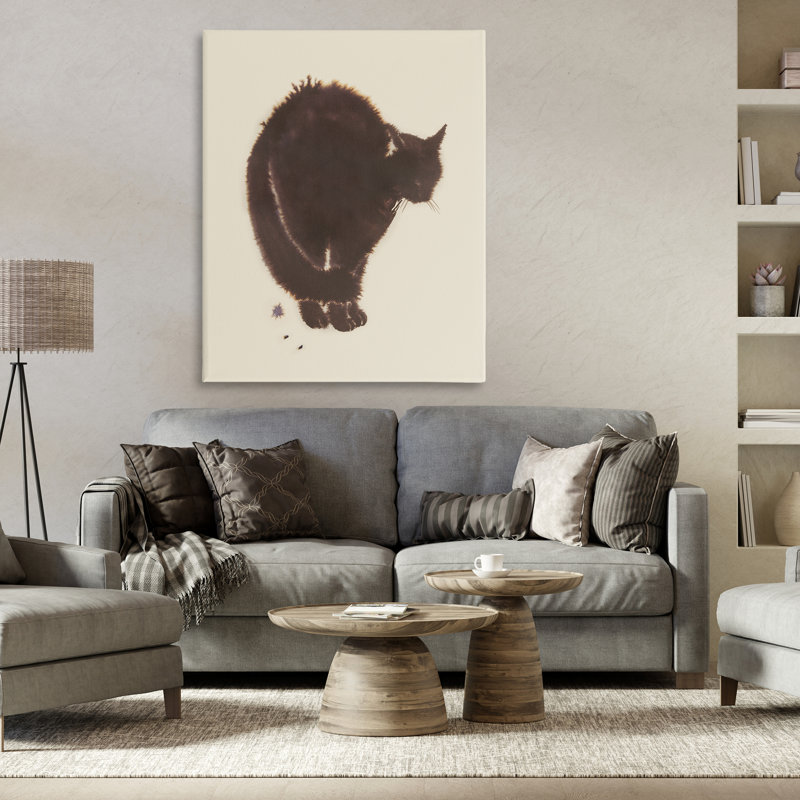  «Minimal Cat on Beige» par Grace Popp, H 48 po x l 36 po