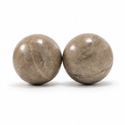 Bola Marmol 4" Beige Marble Sphere - Set of 2