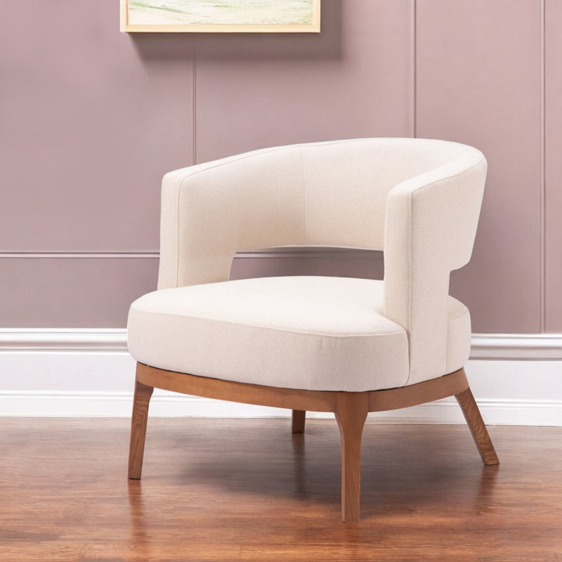 Fauteuil rembourré 27 po beige et brun