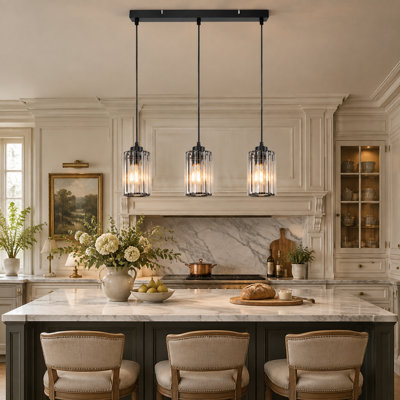 Black Crystal Cylinder Pendant