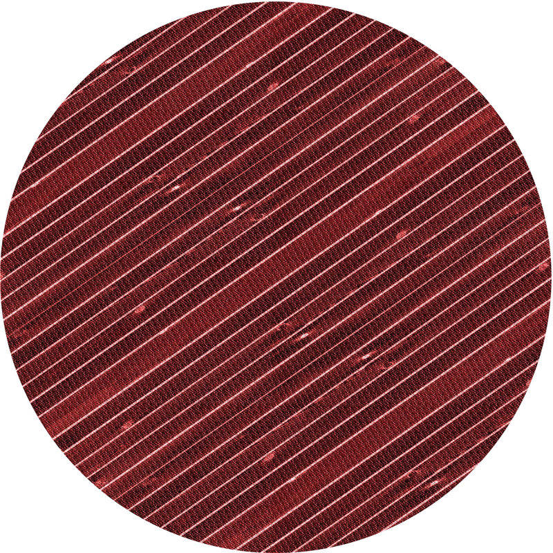 Tapis rayé marron, Rond 5 pi