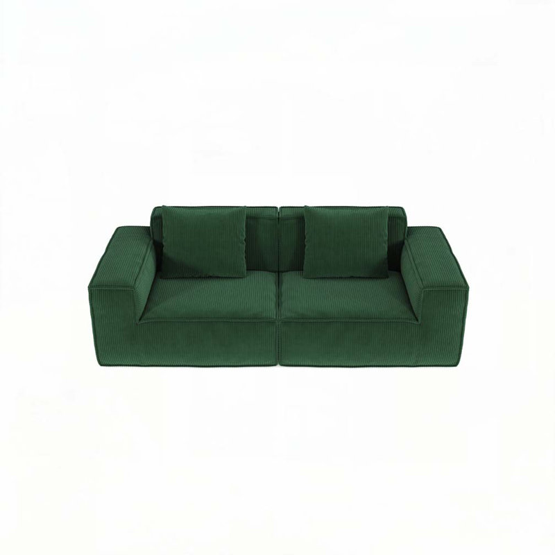 2-Seater Free Conversion Sofa, Green