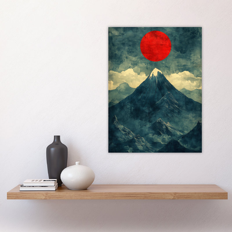 Japan Alps Sun Mountain Range Landscape Wall Art Print