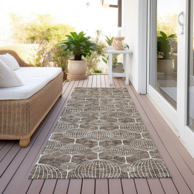 Lummus Washable Geometric Indoor / Outdoor Rug