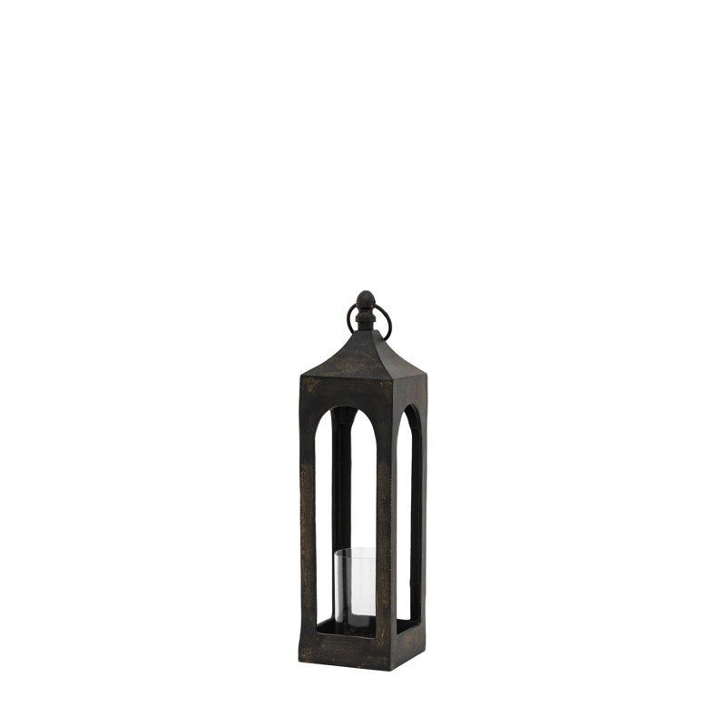 Aluminium 80% / Glass 20% Tabletop Lantern, 57" H x 15.5" W x 15.5" D