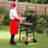 Barrel Charcoal Grill with Foldable Side Table Built-in Thermometer & Storage Shelf