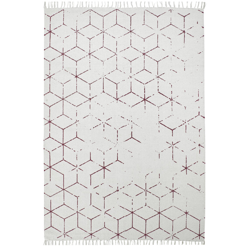 Castle Geometric Cotton Hand Woven Area Rug, Rectangle 200 x 290cm
