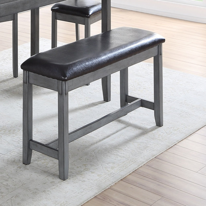 Mobilier de salle à manger décontracté moderne 6 pièces ensemble table à manger 4 chaises d'appoint et un banc en bois d'hévéa et placages de bouleau