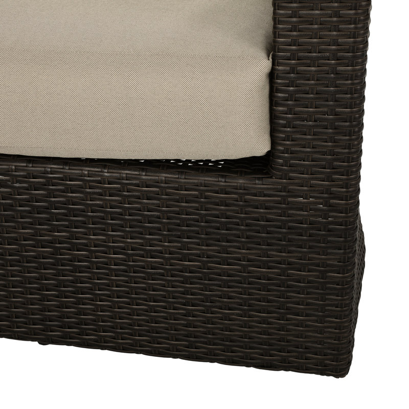 Fauteuil confortable et pivotant en aluminium, brun et bleu marine
