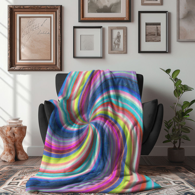Groovy Twirl - 1 Piece Premium Sherpa Blanket, Twin