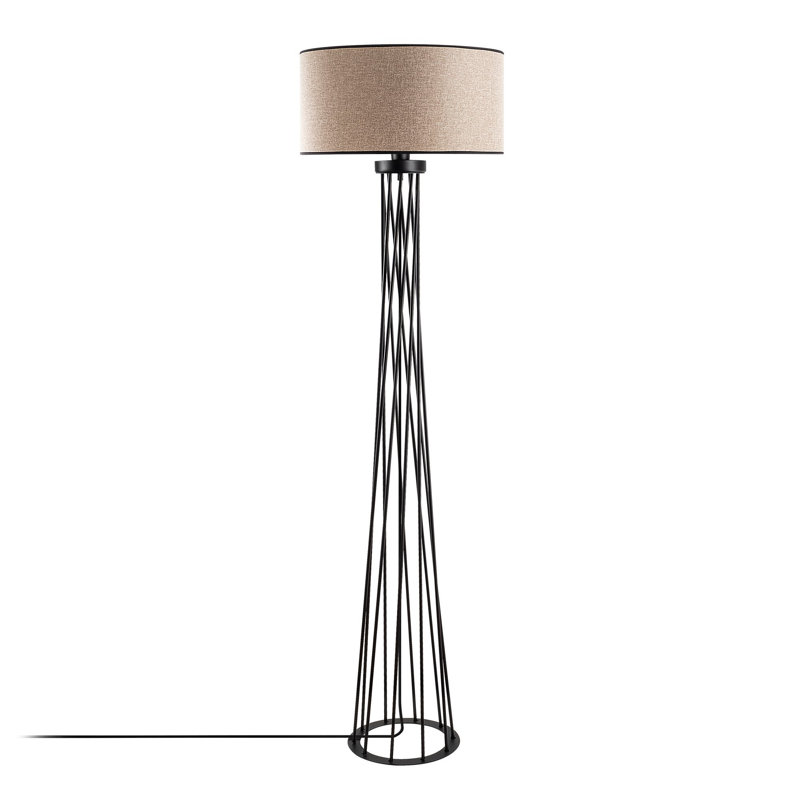 68.78'' Black Traditional Floor Lamp, Beige