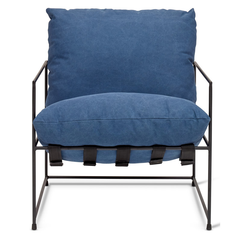 Danita Armchair, Washed Blue Performance Canvas