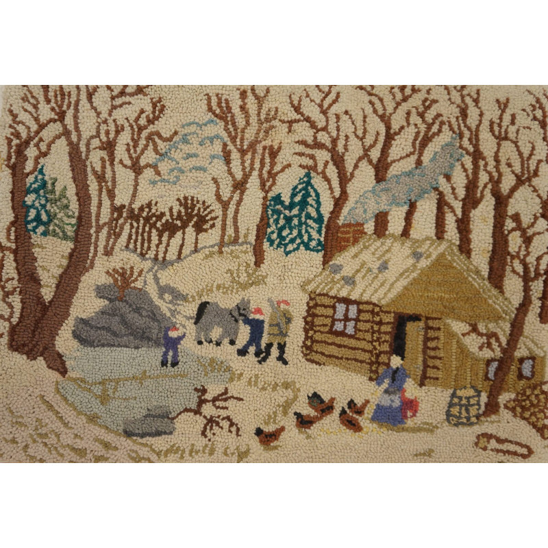 Petit tapis crocheté antique