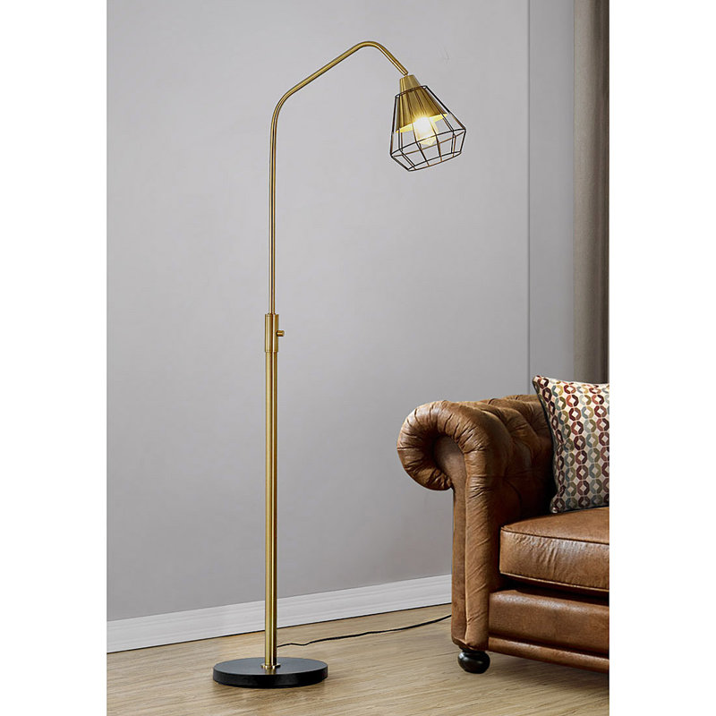 Lampe sur pied arquée 66 po Neale, Laiton antique / Bronze