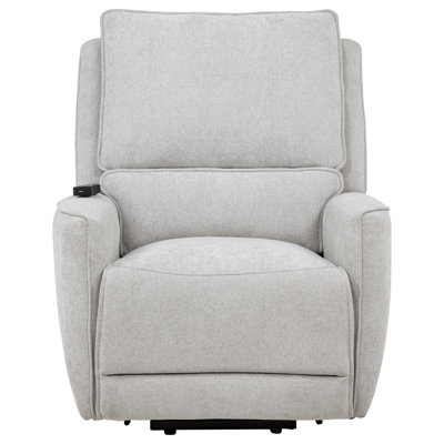 Sylmar Chenille Dual-Power Lift Recliner with Adjustable Headrest and Wired Remote, Grey