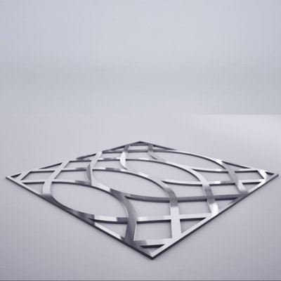 Petits panneaux muraux décoratifs en acrylique Montrose, petit, l 11 3/8 po x H 11 3/8 po x T 1/8 po, miroir argenté
