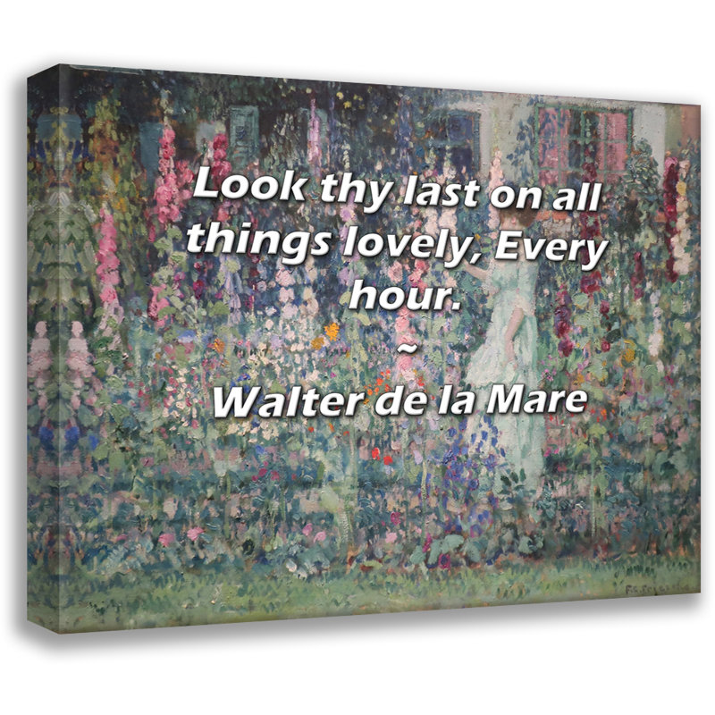 Toile tendue de la grande galerie Astoria par Walter de la Mare: «Look your dernières, H 28 po x l 40 po
