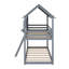 Lit superposé simple au-dessus d'un lit simple en bois-603584182