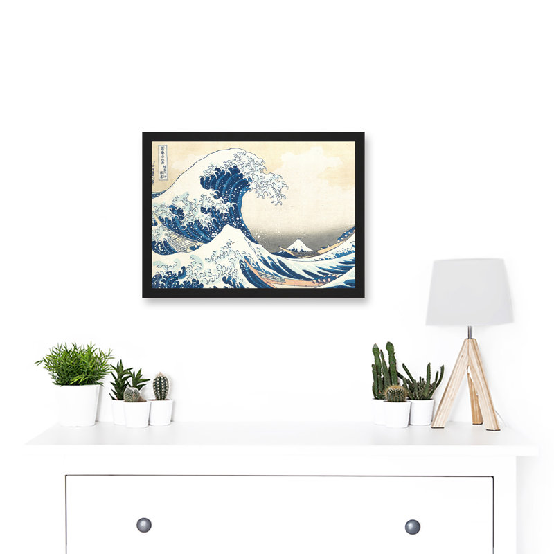 Hokusai Great Wave Off Kanagawa Mount Fuji Japan Tsunami Iconic Artwork Framed A3 Wall Art Print, 32cm H x 23cm W x 2cm D