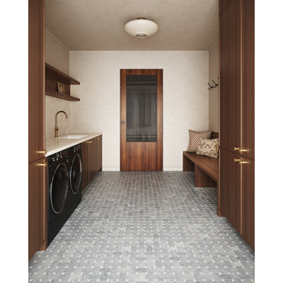 Jumbo Basketweave 12" x 12" Matte Marble Mosaic Floor and Wall Tile 