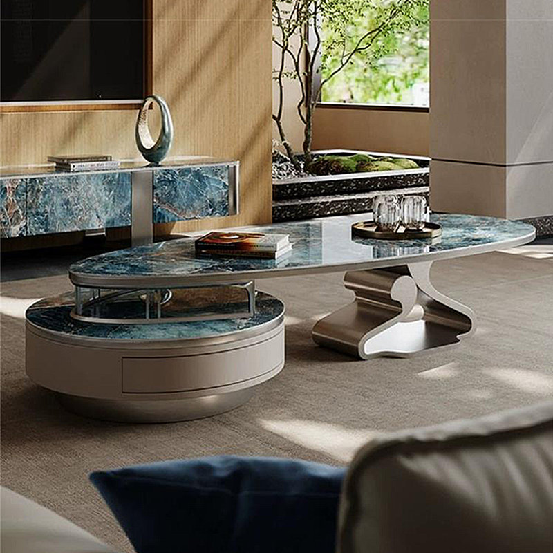 Ensemble de tables basses personnalisées Italian Light Luxury, Vert
